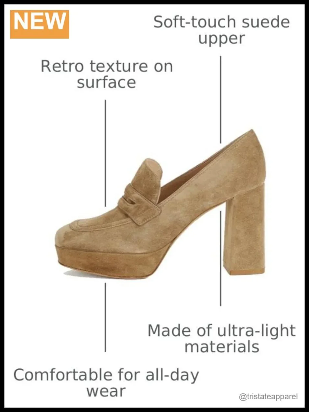 Womens Suede Platform Chunky High Heel Loafers Square Toe Slip On Dress Pumps